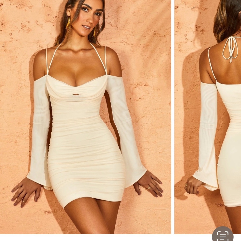Ivory/cream mini dress “the odyssey” Oh Polly